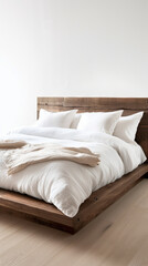  bedroom with a large bed centered in the room