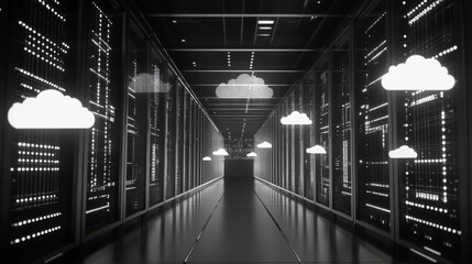 Monochromatic Cloud Network with High Contrast Lighting