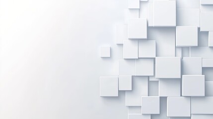 Naklejka premium Abstract white cubes in 3D with light shadow.