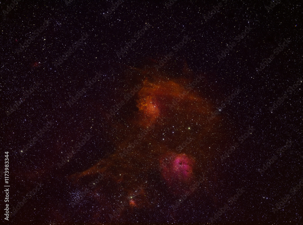 Wall mural a colorful glowing nebula in deep space