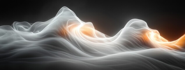 Obraz premium Monochrome Abstract Artwork with Smooth Gradient Flowing Waves and Soft Light Minimalist Design Background