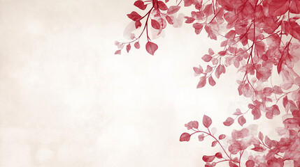 Fototapeta premium Watercolor leaves on soft beige background