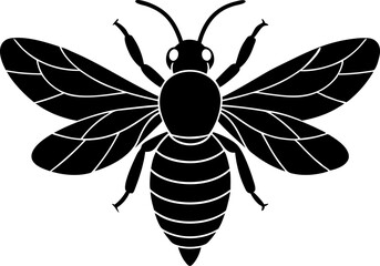 bee Vector Silhouette Illustration, icon