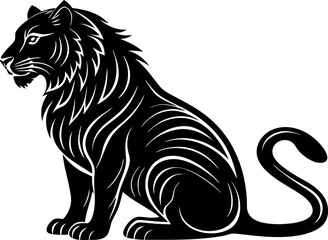lion Vector Silhouette Illustration, icon