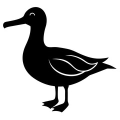 albatross black silhouette vector with white background. Wild animal vector