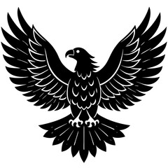 american eagle black silhouette vector with white background. Wild animal vector, icon