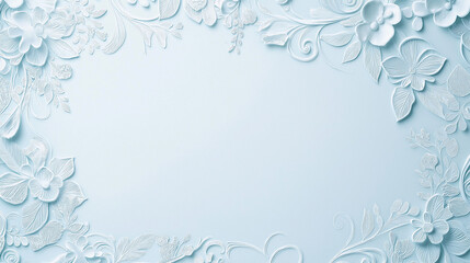 Obraz premium Embossed floral design on light blue background