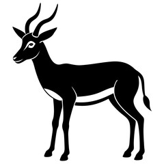 antelope black silhouette vector with white background. Wild animal vector, Deer Vector 