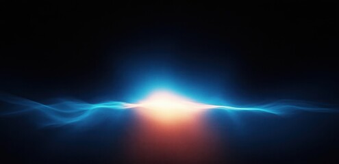 Fototapeta premium Glowing Blue Light Beam Abstract Design with Gradient Noise Texture on Dark Background