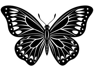 butterfly black silhouette vector with white background.