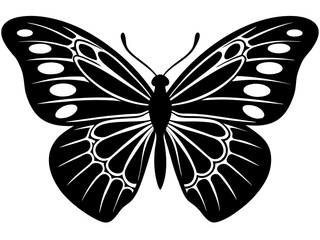 butterfly black silhouette vector with white background.