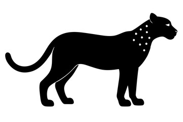 cheetah black silhouette vector with white background. Wild animal vector