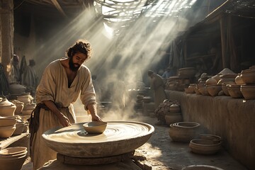 Jeremiah at the potter’s house observing the clay