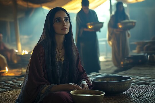 Mary sitting at jesus&rsquo;s feet while martha serves