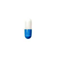 Obraz premium close-up white and blue pill on white background