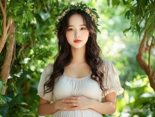 Explore prenatal wellness with an Asian womans journey, focusing on skincare routines in a modern bathroom setting, showcasing self-care during pregnancy Discover effective skincare products for a