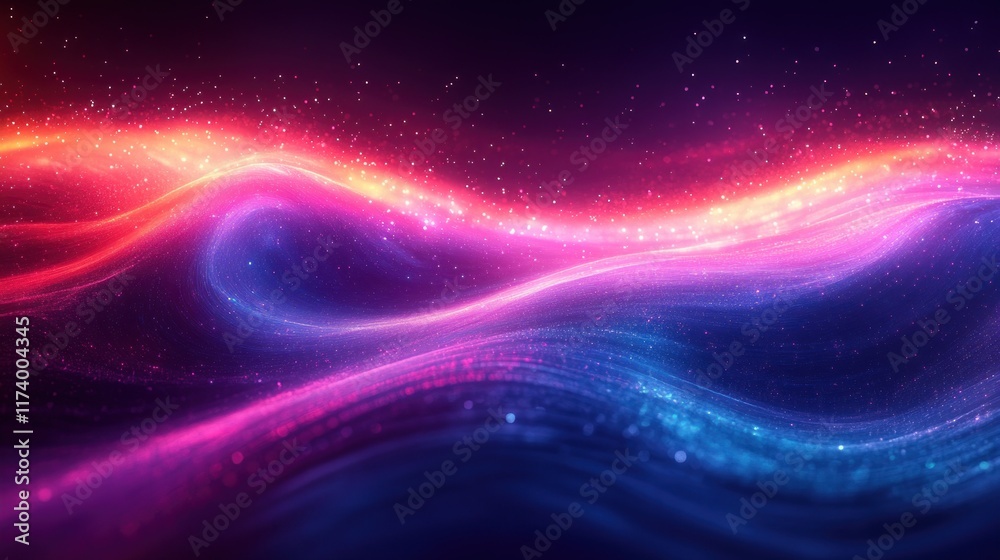 Aufkleber Light Trails in Purple and Silver Representing Fast Data Transfer and Connectivity in Computer Networks