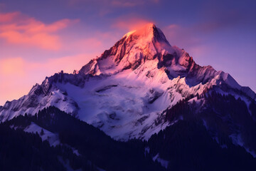 Enthralling Twilight Tranquility: A Picturesque Panorama Of The Majestic Mountain Landscape