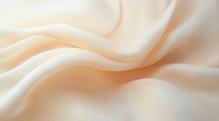 Obraz premium Beige Fluid Drapery Background Soft Silk Texture Vanilla Cosmetics Creamy Blurry Light