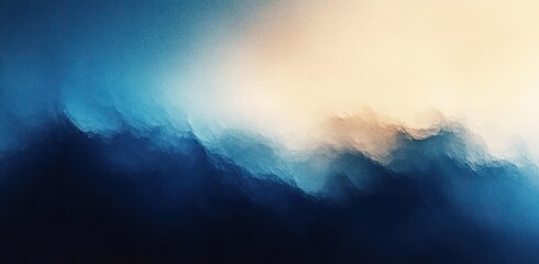 Fototapeta premium Blue Beige Gradient Background Soft Light Abstract Design Grainy Texture