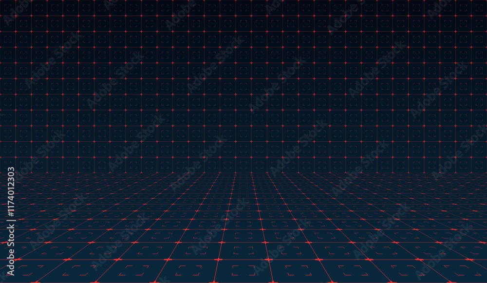 Poster futuristic virtual technology hud grid with sleek design. sci fi fui gui backdrop showcasing advance