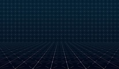 Minimalist HUD grid with intersecting lines in perspective. Clean modern abstract design. Futuristic backdrop ideal for product display. EPS illustration highlighting technology and sleek visuals