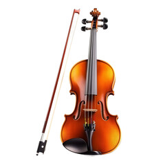 Fototapeta premium violin and bow isolated in studio background