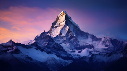Enthralling Twilight Tranquility: A Picturesque Panorama Of The Majestic Mountain Landscape