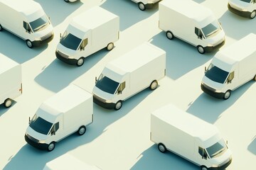 Fleet of white delivery vans ready for efficient and timely deliveries