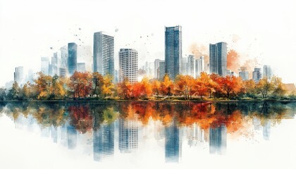 Obraz premium Sustainable Urban Green Development Eco-Friendly Architecture Modern Urban Landscape