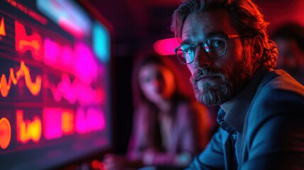 Obraz premium Corporate Meeting Presentation with Diverse Group of Young Professionals Collaborating in Office Conference Room