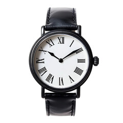 watch with roman numbers isolated on a white background
