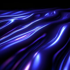 Obraz premium Abstract Rendering of Wavy Blue Surface with Highlights