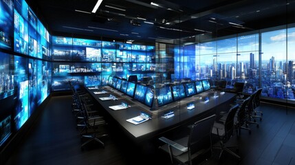 Modern Office with Augmented Reality Collaboration Tools