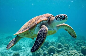 Fototapeta premium Sea ​​turtle underwater