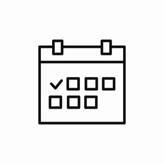 calendar schedule check mark icon sign vector