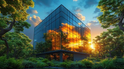 Obraz premium Sustainable Corporate Architecture Reflecting Environmental Responsibility and Governance Principles