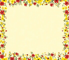 Obraz premium Watercolor invitation card featuring pink roses, leaves, and flowers on a floral backdrop, illustrated in a botanic style with a vintage frame