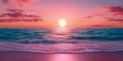 Romantic Sunset on the Beach