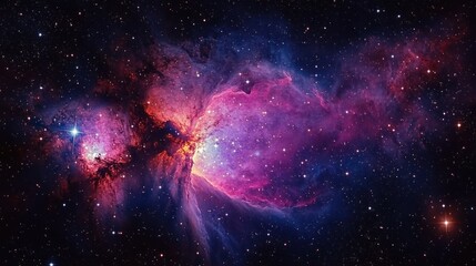 Vibrant Cosmic Nebula Abstract Expressionism Starlight Swirling Colors Galaxy Space Art