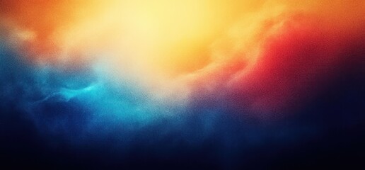 Abstract Gradient Background with Blue Orange Yellow Black Color Blend and Smooth Texture Effect