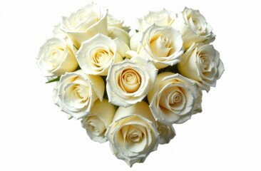 Heart of white roses