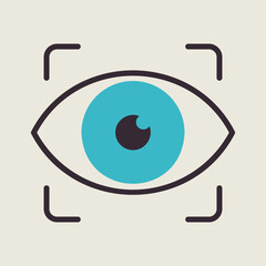 Eye scan vector icon. Retina check symbol