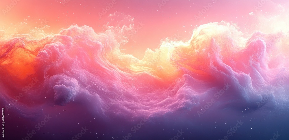 Aufkleber abstract dreamy gradient background soft pastel hues ethereal composition blurred textured design
