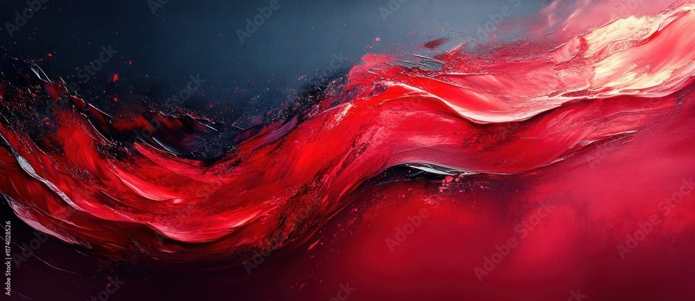 Aufkleber abstract vibrant red black gradient flowing composition soft focus high contrast light dynamic blur 