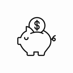 savings piggy bank icon sign vector