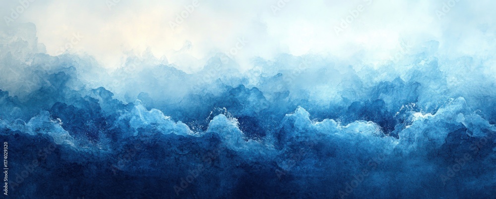 Aufkleber blue gradient background texture abstract smooth light dark blurred watercolor design