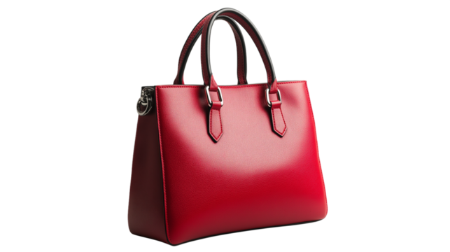 red  woman's handbag isolated on white background , luxury lady's bag , Fashion Ladies Accessories , Leather Satchel , transparent png 