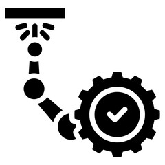 Robotic Efficiency Glyph Icon