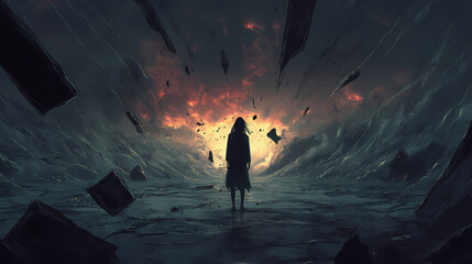 Fototapeta premium Shattered connections: a glimpse into isolation. Glimpse. Illustration